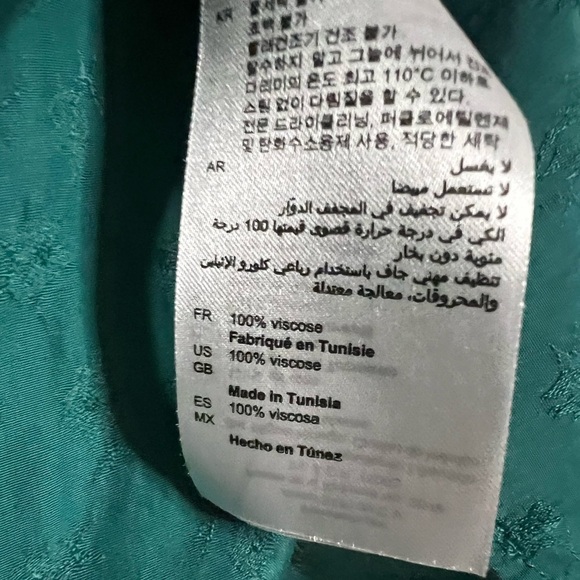 Sandro Paris Green Textured Tie Blouse Small - Picture 10 of 12